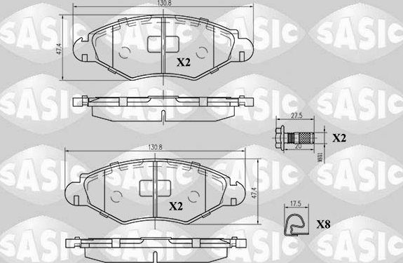 Тормозные колодки Sasic. Артикул 6210002