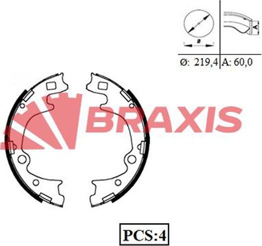 Тормозные колодки Braxis задние для Hyundai Porter III 1994-2000. Артикул AC0082