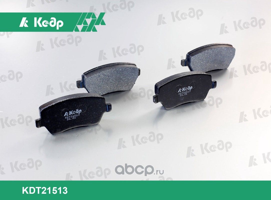 Колодка передняя Largus, Logan, Vesta 2180, X-Ray (16кл.) (без ABS, дв. ВАЗ) КЕД (Кедр). Артикул KDT21513