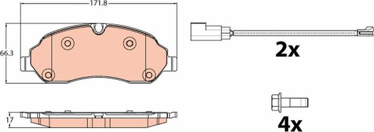 Тормозные колодки TRW. Артикул GDB2117