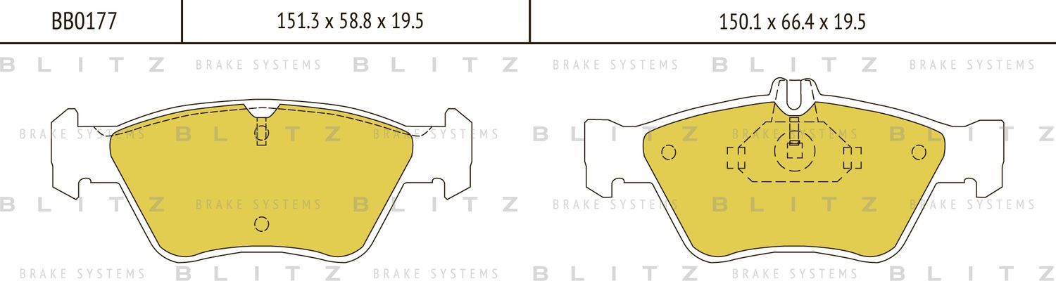 Колодки тормозные MB W210 95- перед. (Blitz). Артикул BB0177