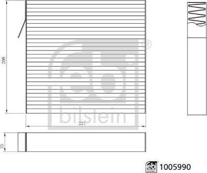 Салонный фильтр Febi Bilstein. Артикул 1005990