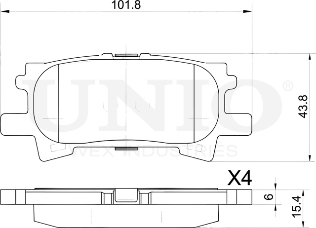 Колодки тормозные дисковые, комплект (Unio). Артикул BRP-20303