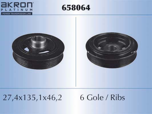 Шкив коленвала Malò для Toyota Celica VII (T230) 1999-2005. Артикул 658064