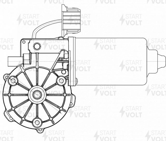 Мотор стеклоочистителя (моторчик дворников) StartVOLT передний для Volvo  FH16 1993-2002. Артикул VWF 1005