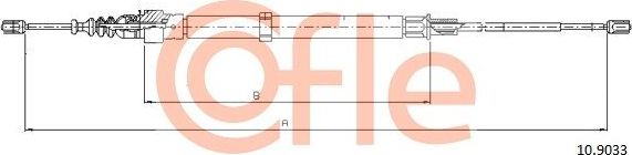 Трос ручника (тросик ручного тормоза) Cofle. Артикул 92.10.9033