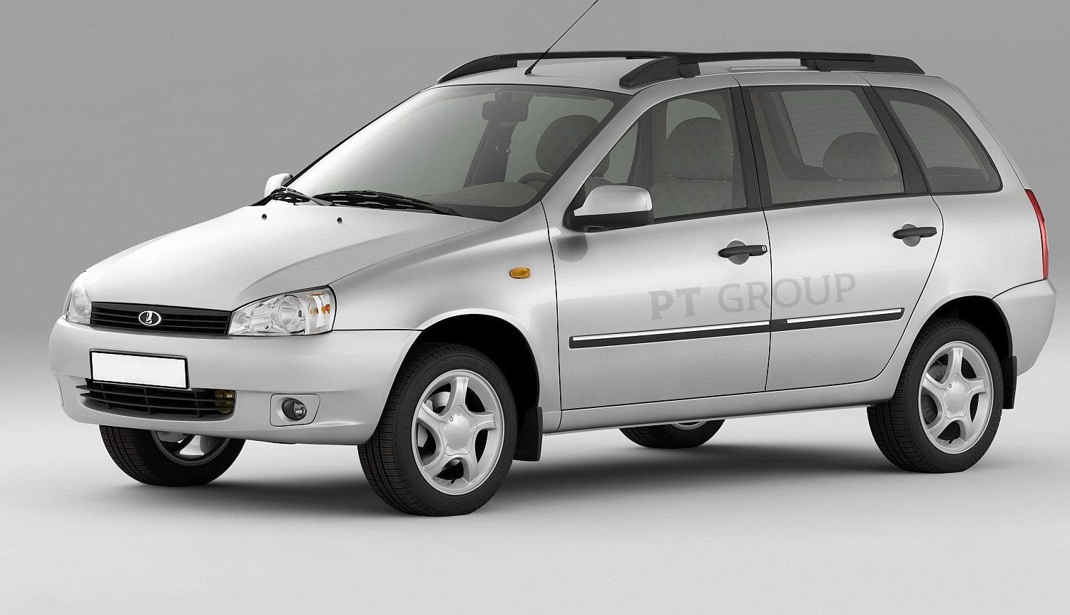 Рейлинги продольные PT Group Комфорт под крышу с ребром для Lada Kalina универсал 2004-2013 Черный муар. Артикул 01170602