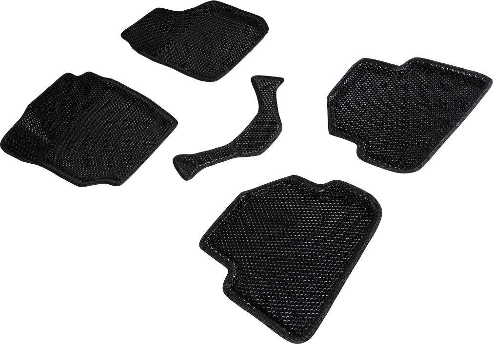 Коврики Seintex 3D EVA Ромб для салона Skoda Fabia II 2007-2014 ЧЕРНЫЕ. Артикул 95339