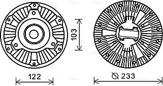 Муфта (вискомуфта) вентилятора AVA (алюминий) для Mercedes-Benz Actros MP2 2002-2008. Артикул MEC253