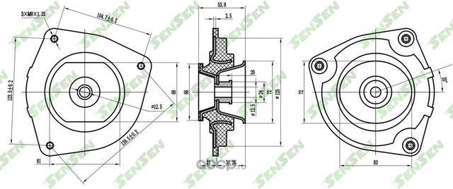 ОПОРА АМОРТИЗАТОРА ПРАВАЯ NISSAN DUALIS JAPAN (J10) 2007- NISSAN QASH (Sensen) Sensen. Артикул M61083