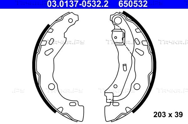 Тормозные колодки ATE задние для Renault Logan I 2004-2015. Артикул 03.0137-0532.2