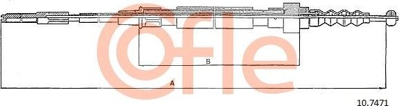 Трос ручника (тросик ручного тормоза) Cofle задний правый/левый для SEAT Toledo I 1991-1999. Артикул 92.10.7471