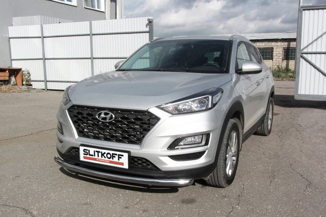 Защита Slitkoff переднего бампера d57 для Hyundai Tucson III Turbo 2018-2026. Артикул HT18Т003