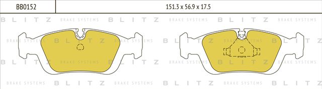 Колодки тормозные BMW 3 (E36) 95- перед. (Blitz). Артикул BB0152