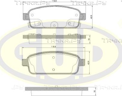 Тормозные колодки G.U.D. задние для Opel Ampera I 2011-2015. Артикул GBP143202
