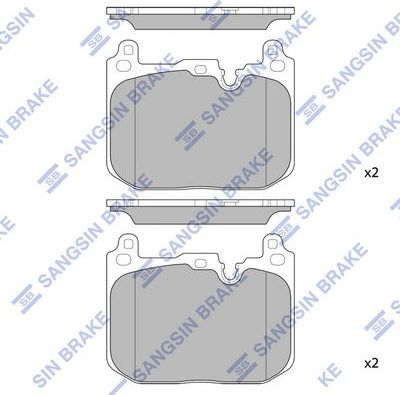 Тормозные колодки Sangsin Hi-Q передние для MINI Hatch III (F55/F56) 2013-2026. Артикул SP4126A