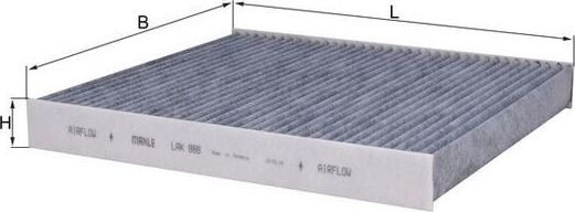 Салонный фильтр Mahle. Артикул LAK 888