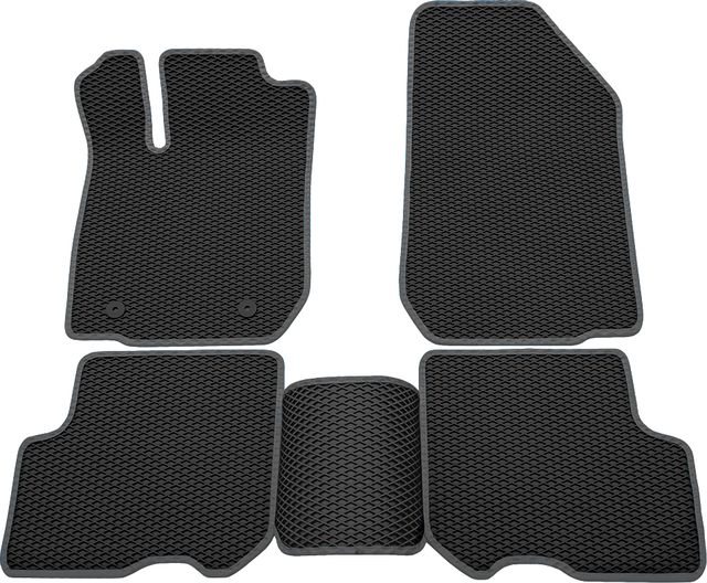 Коврики Rezkon EVA для салона Renault Logan II 2013-2018 Серый кант. Артикул 9029015202