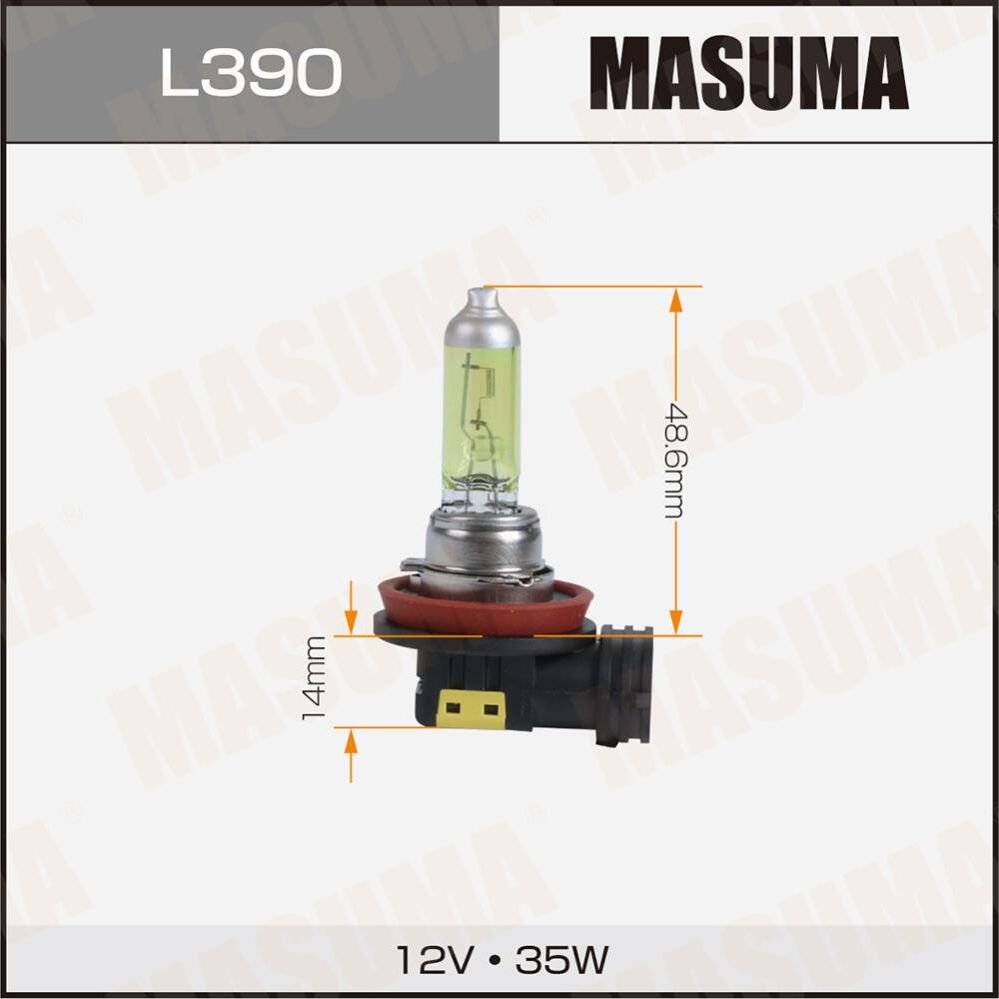 Галоген. лампа MASUMA H8 12V 35W PGJ19-1 YELLOW. Артикул L390