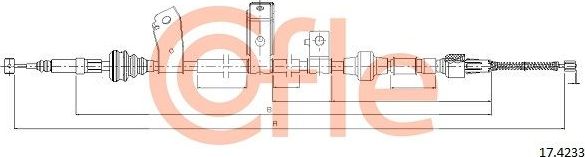Трос ручника (тросик ручного тормоза) Cofle задний левый для Honda CR-V I 1999-2002. Артикул 92.17.4233