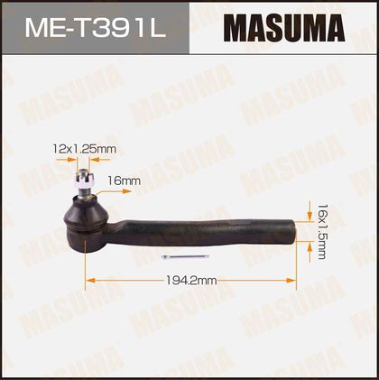 Наконечник рулевой тяги Masuma передний левый для Toyota Highlander II (U40) 2007-2014. Артикул ME-T391L