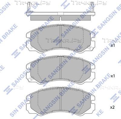 Тормозные колодки Sangsin Hi-Q передние для Isuzu Trooper II 1991-2004. Артикул SP1267