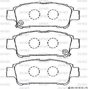 Тормозные колодки Advics задние для Toyota Noah II (R70) 2007-2013. Артикул SN679P