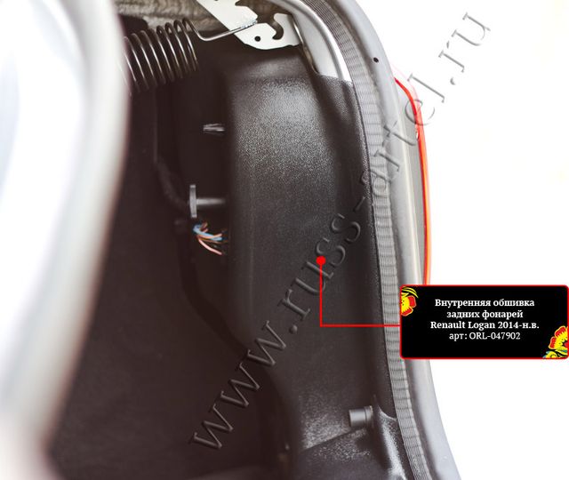 Внутренняя обшивка Русская Артель задних фонарей для Renault Logan Stepway I 2018-2026. Артикул ORL-047902