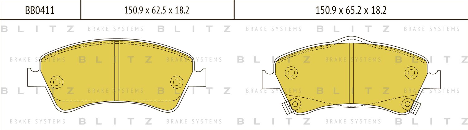 Колодки тормозные TOYOTA AURIS/COROLLA/VERSO 07- перед. (Blitz). Артикул BB0411