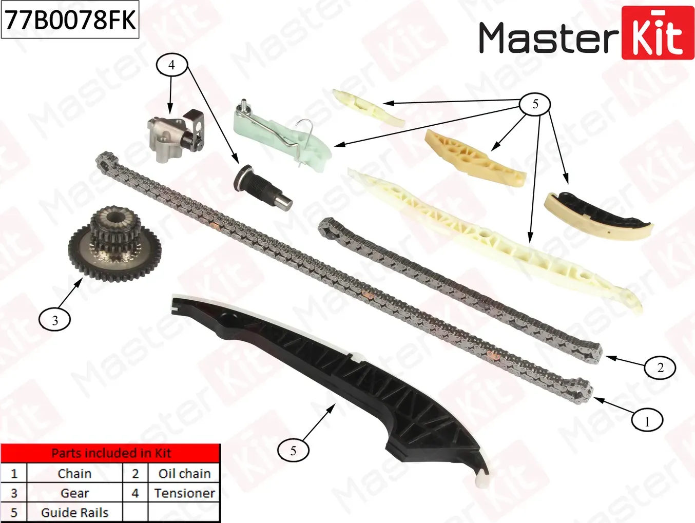 77B0078FK Комплект цепи ГРМ Audi A4 1.8 TFSI CABA/CDHA 08-15 (Master KIT) Master KIT. Артикул 77b0078fk