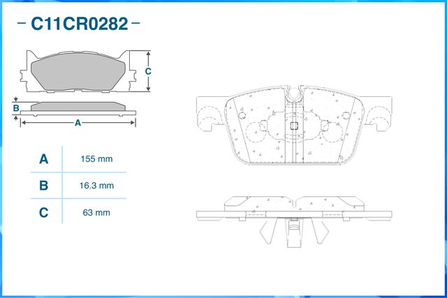 Колодки тормозные передние (Low Metallic) (Cworks). Артикул C11CR0282