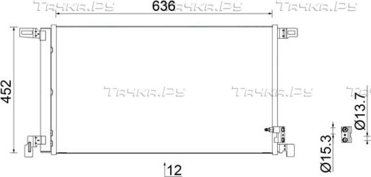 Радиатор кондиционера (конденсатор) Mahle Behr. Артикул AC 952 000S