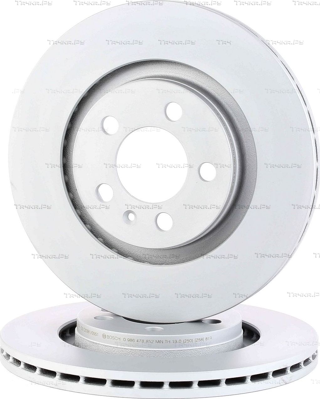 Тормозной диск Bosch передний для Volkswagen Golf V 2007-2008. Артикул 0 986 478 852