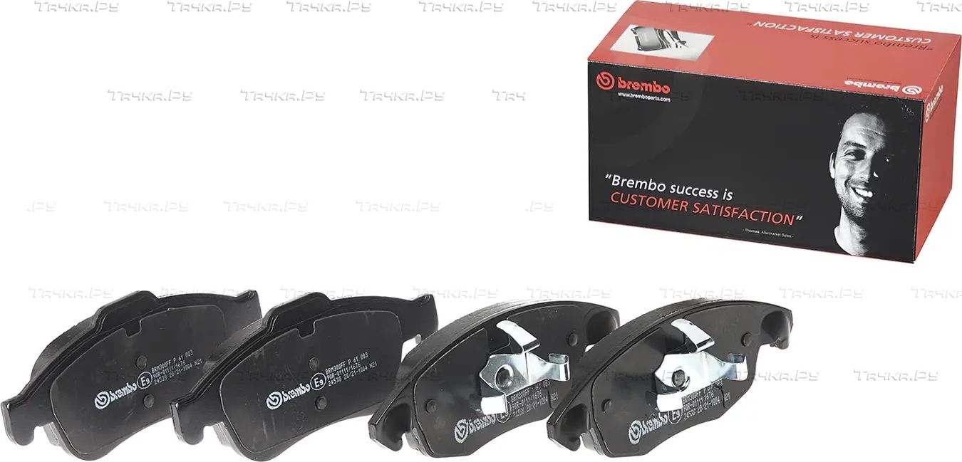 Тормозные колодки Brembo PRIME LINE передние для Citroen C4 I 2006-2013. Артикул P 61 083