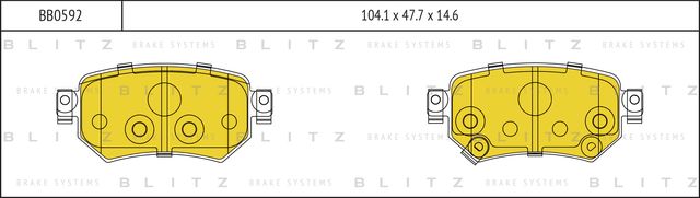 Колодки тормозные MAZDA 6 12- задн. (Blitz). Артикул BB0592
