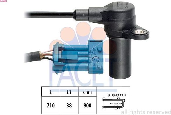 Датчик положения коленвала Facet Made in Italy - OE Equivalent. Артикул 9.0282
