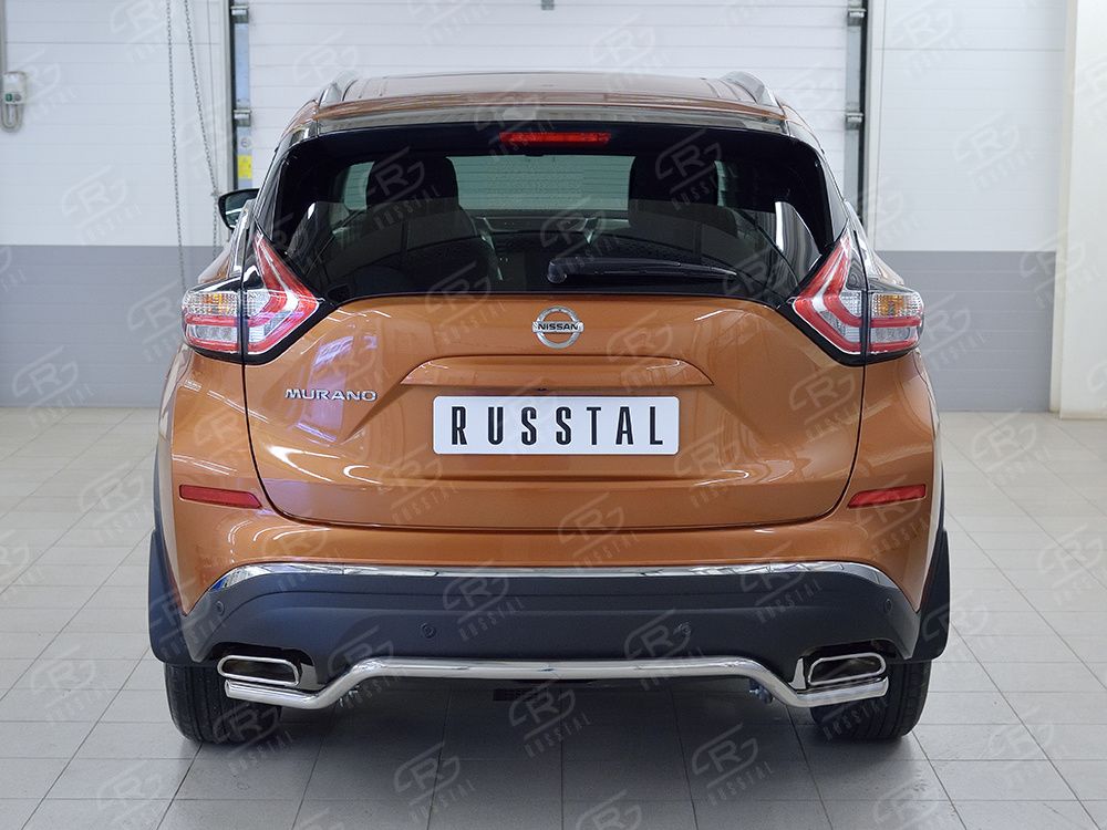 Защита RusStal заднего бампера d42 волна для Nissan Murano Z52 2016-2026. Артикул NMUZ-002410