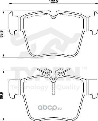 Колодки тормозные (Tyren). Артикул TYR1215801