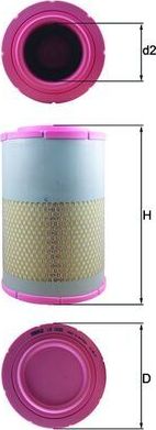 Воздушный фильтр Mahle для DAF LF 45 2001-2026. Артикул LX 1630