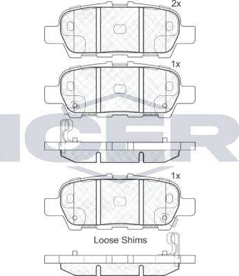 Тормозные колодки Icer. Артикул 181901-203