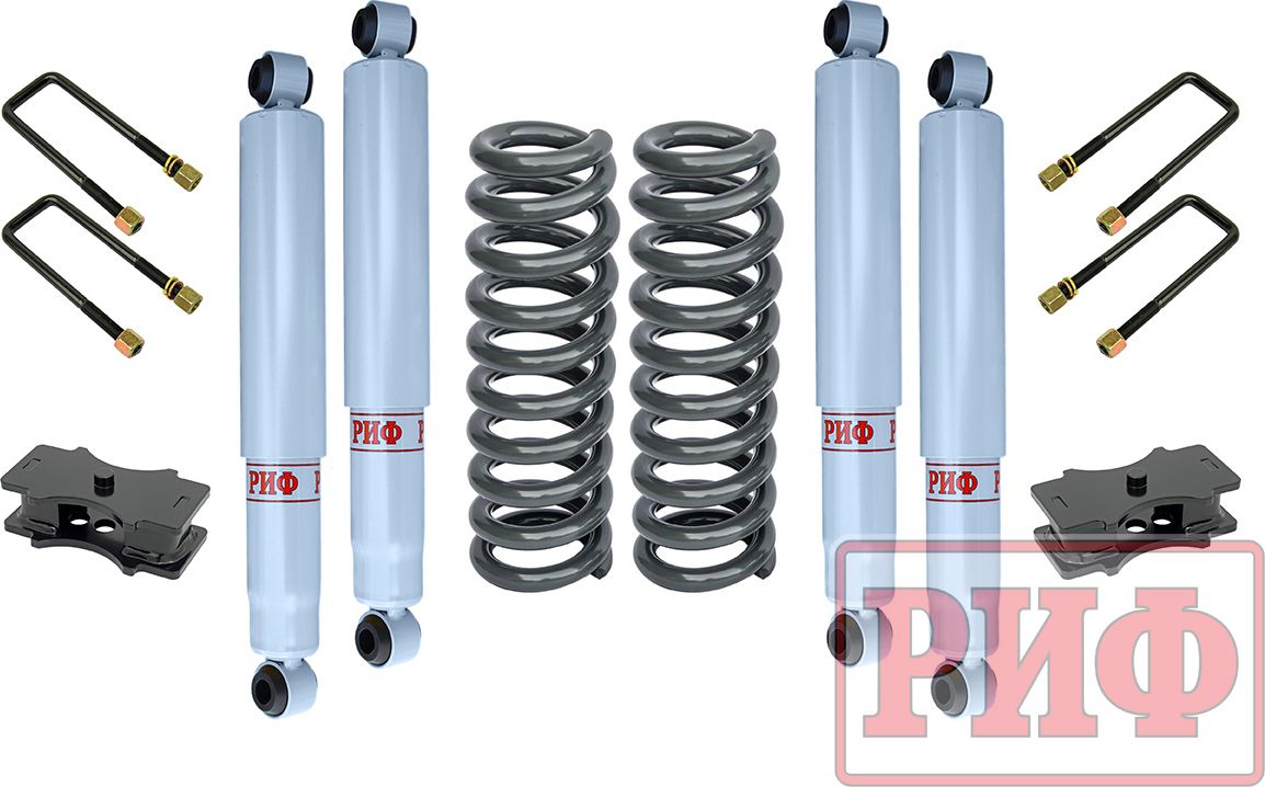 Лифт-комплект РИФ лайт газовый для Toyota Hilux 2015-2026, лифт 40 мм. Артикул RIF-REV-B-G-lite
