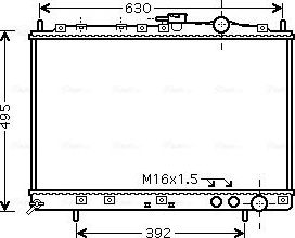 Радиатор охлаждения двигателя AVA. Артикул KAA2037