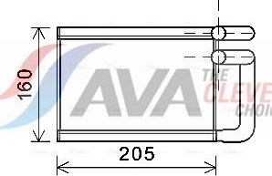 Радиатор отопителя (печки) AVA. Артикул KA6197
