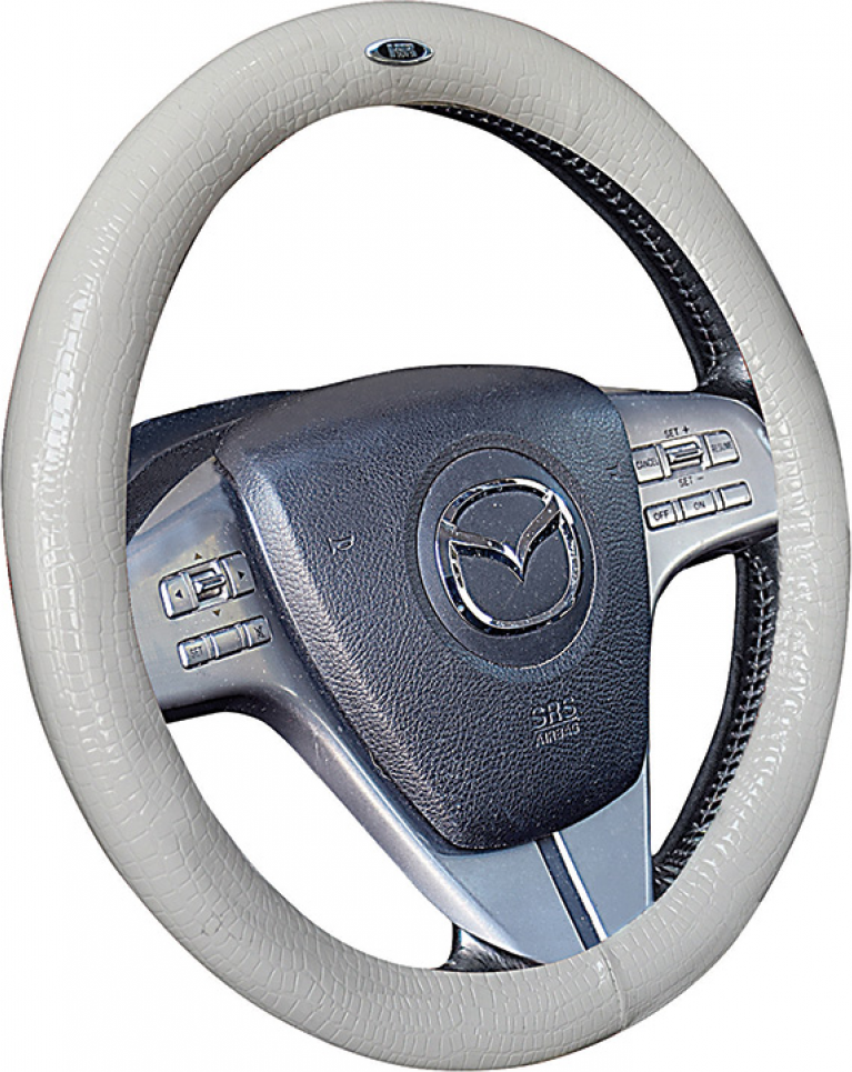 Оплётка на руль Hadar Rosen Alligator (размер M, искусственная кожа, цвет БЕЛЫЙ). Артикул 30408