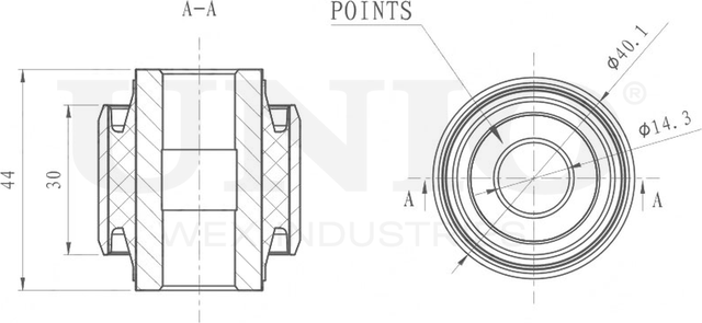 Сайлентблок реактивной тяги (Unio). Артикул RMP-20491