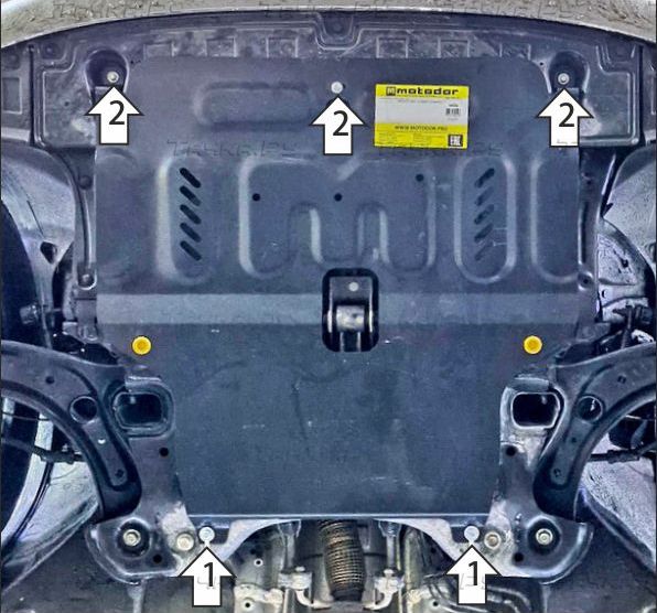 Защита Мотодор для картера и КПП Hyundai Casper АКПП 2021-2024. Артикул 70920