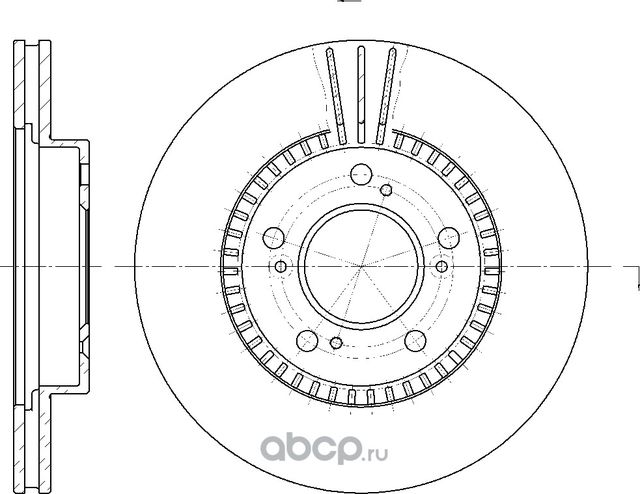 Диск тормозной вентилируемый (G-Brake). Артикул GR02144
