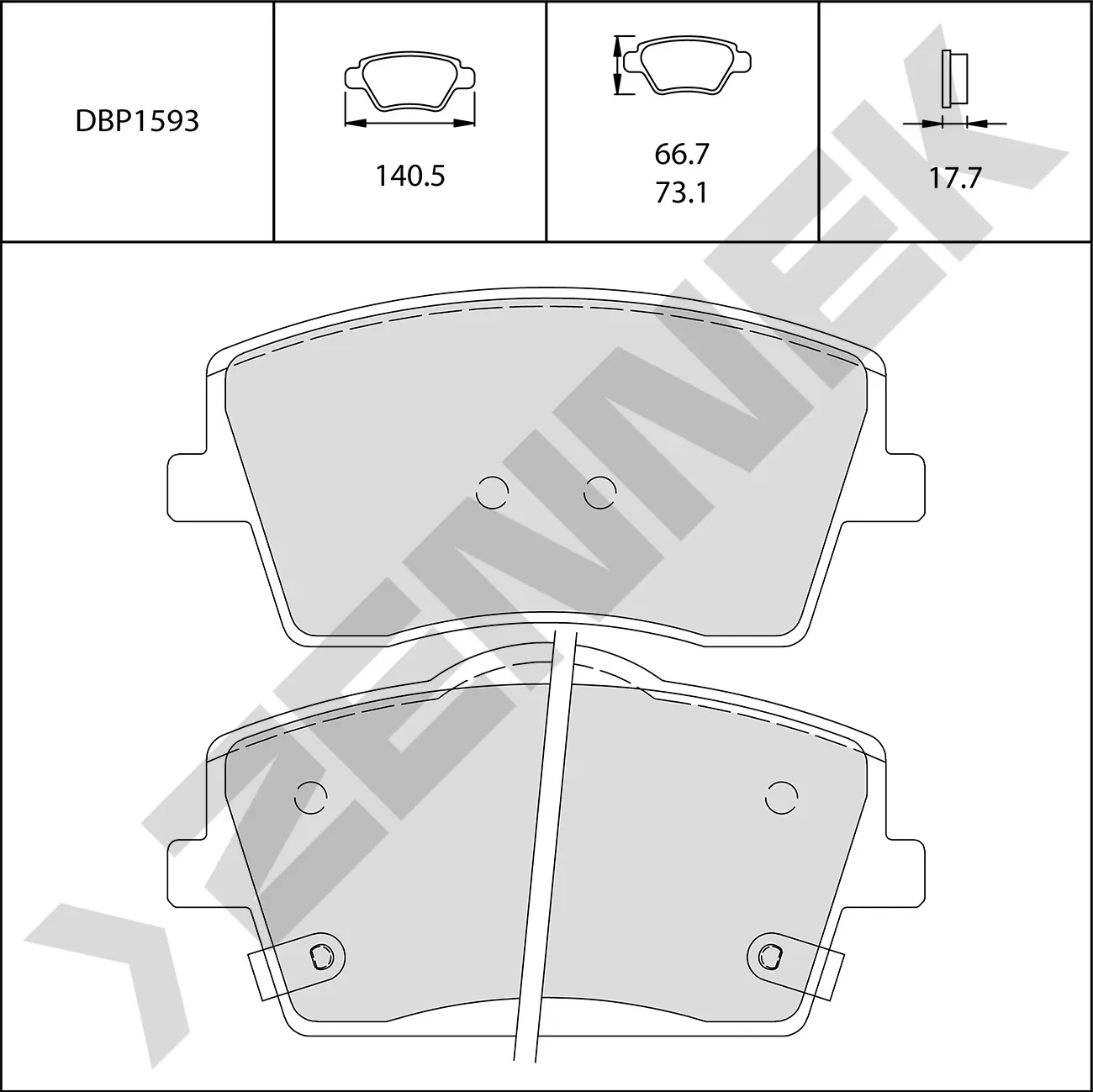 Колодки тормозные передние VOLVO XC40 18>, GEELY TUGELLA FY11 20 (Zennek). Артикул DBP1593