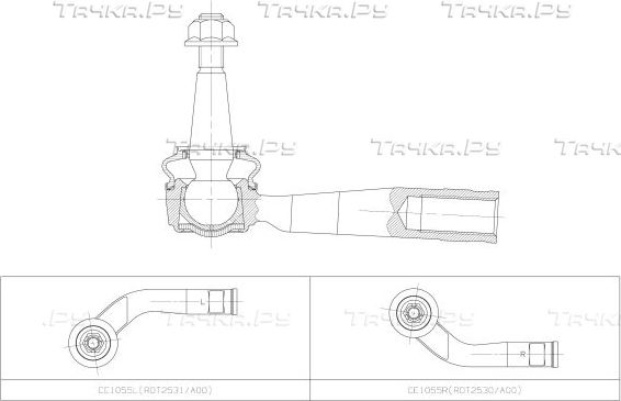 Наконечник рулевой тяги CTR. Артикул CE1055L