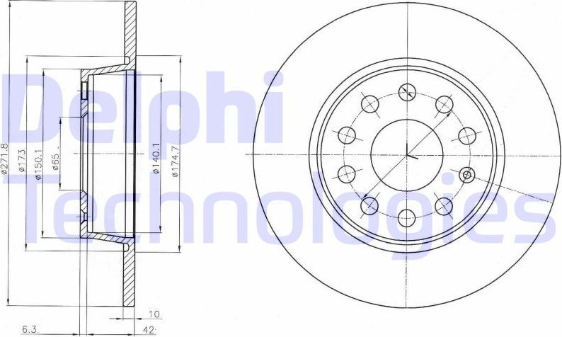 Тормозной диск Delphi. Артикул BG4324C